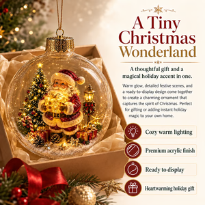 Glowing Christmas Diorama Ornament - detail view
