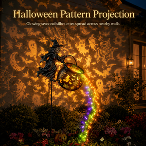 Halloween Witch Cauldron Garden Light - detail view