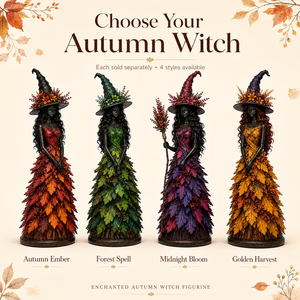 Enchanted Autumn Witch Figurine - detail view