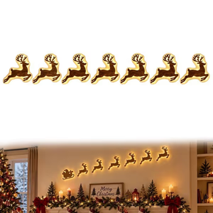 Christmas wall decoration glowing in a hallway