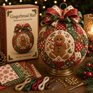 Christmas Patchwork Ornament DIY Kit - Gingerbread Man
