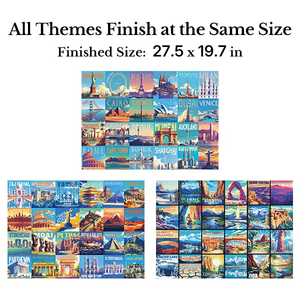 All themes finished at the same size, 27.5 by 19.7 inches