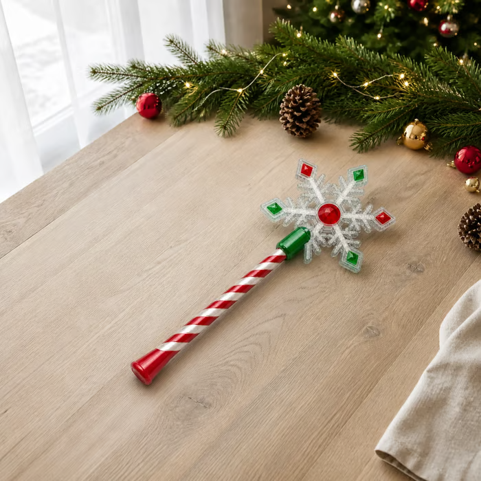 Snowflake Christmas payment wand holding a contactless card
