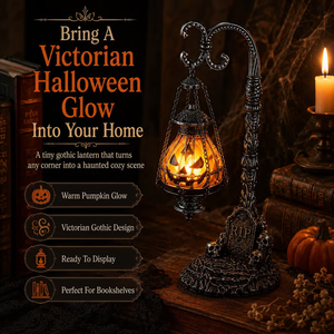 Gothic Pumpkin Lantern Stand - detail view