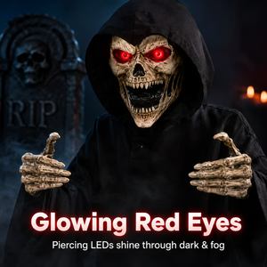 Screaming Reaper Pop-Up Animatronic - detail view