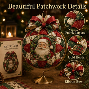 Christmas Patchwork Ornament DIY Kit - detail view
