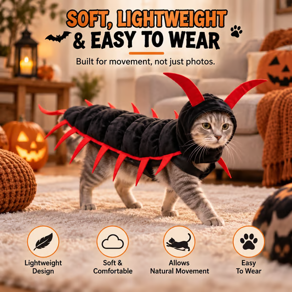 Lightweight padded cat costume built for movement, not just photos