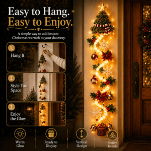 Easy to hang Christmas door hanger with a simple hanging loop