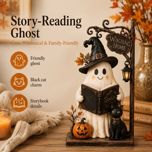 Lighted Halloween Figurine Collection - Story-Reading Ghost