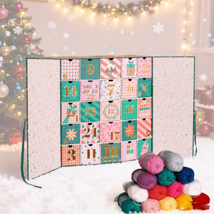 Opening a drawer of the 25-day crochet advent calendar