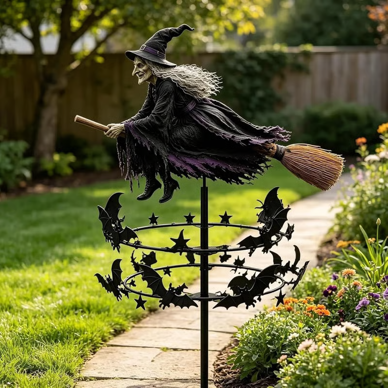 Enchanted Witch Garden Wind Spinner - detail view