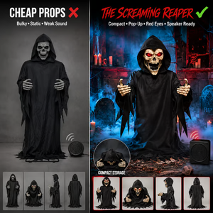 Screaming Reaper Pop-Up Animatronic - detail view