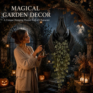Magical garden decor, a unique hanging planter full of character