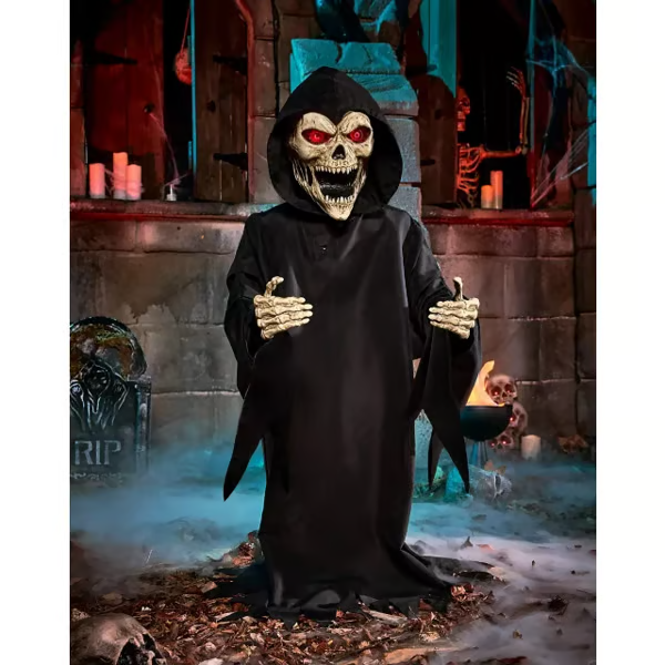 Screaming Reaper Pop-Up Animatronic - detail view