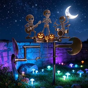 Halloween Skeleton Drummer Wind Spinner - detail view