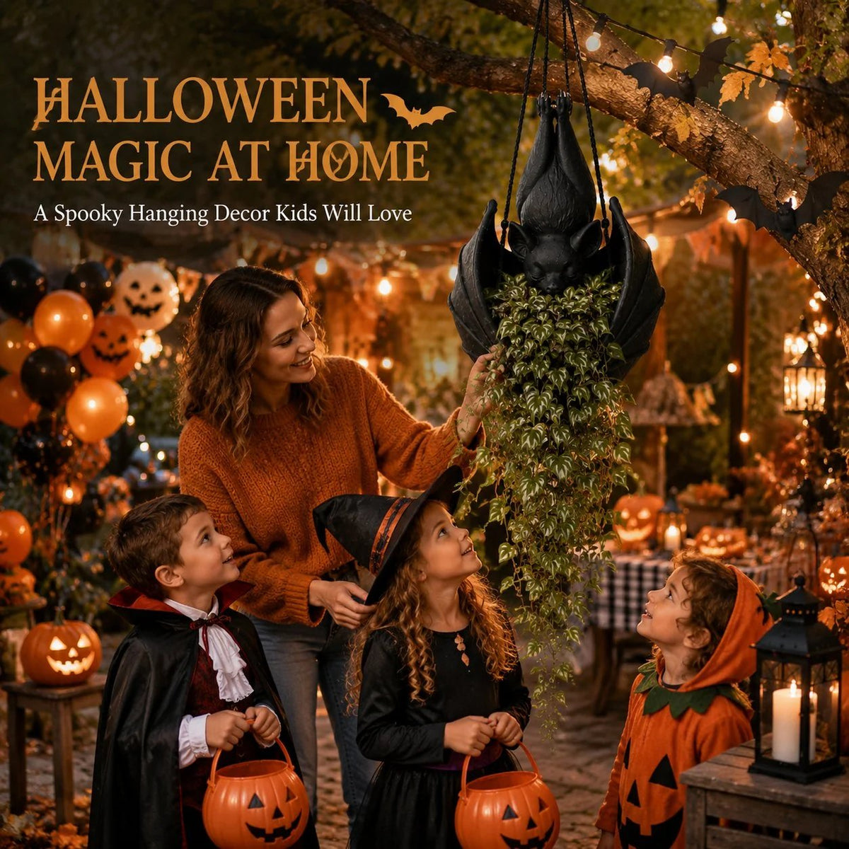 Halloween magic at home with the hanging bat planter