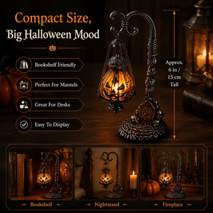 Gothic Pumpkin Lantern Stand - detail view
