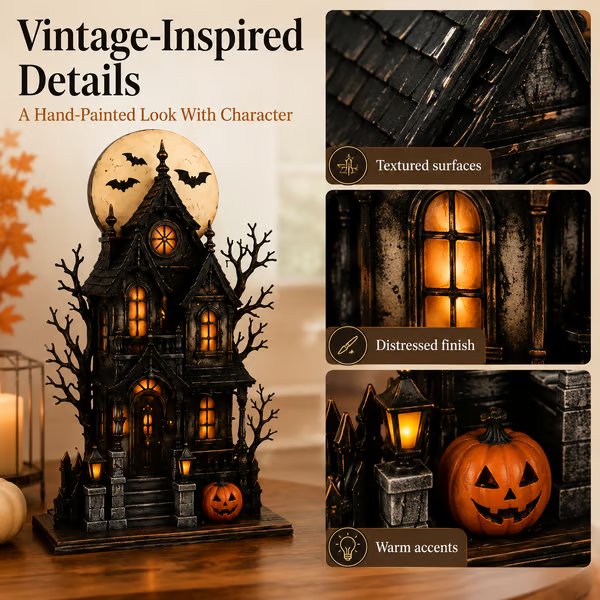 Lighted Halloween Figurine Collection - detail view