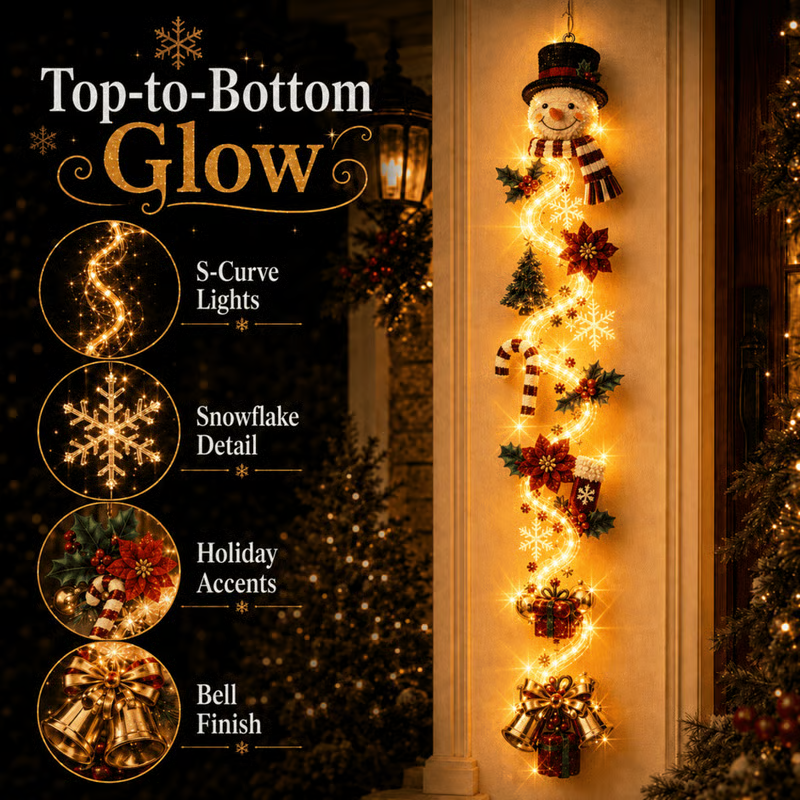 Top to bottom S-curve lights, snowflake detail and bell finish