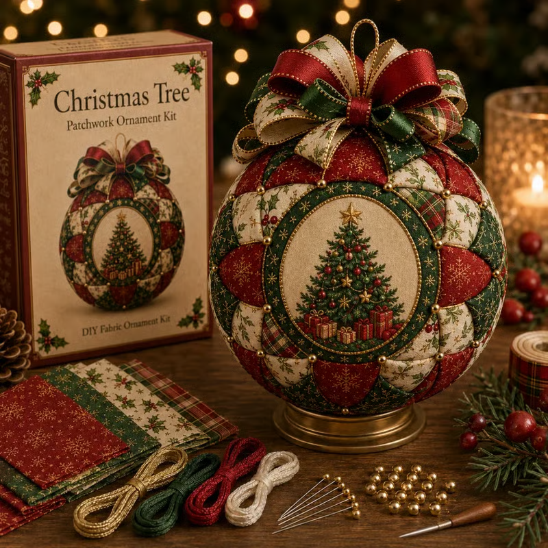 Christmas Patchwork Ornament DIY Kit - Christmas Tree