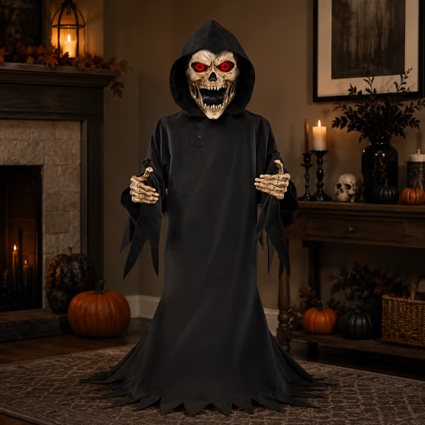 Screaming Reaper Pop-Up Animatronic - detail view