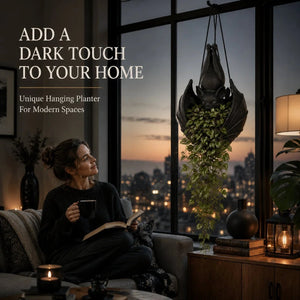 Add a dark touch to your home with this unique hanging planter