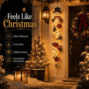 Warm welcome, cozy glow and holiday charm as an entryway focal point