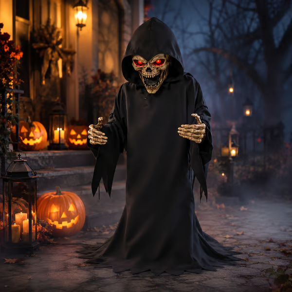 Screaming Reaper Pop-Up Animatronic - detail view
