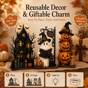 Lighted Halloween Figurine Collection - detail view