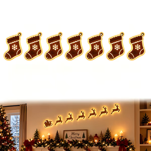 Stocking lighted Christmas wall decoration