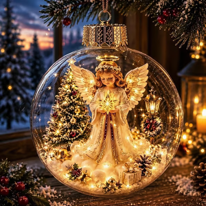 Glowing Christmas Diorama Ornament - Angel