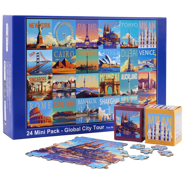 Global City Tour edition mini pack with iconic city artwork