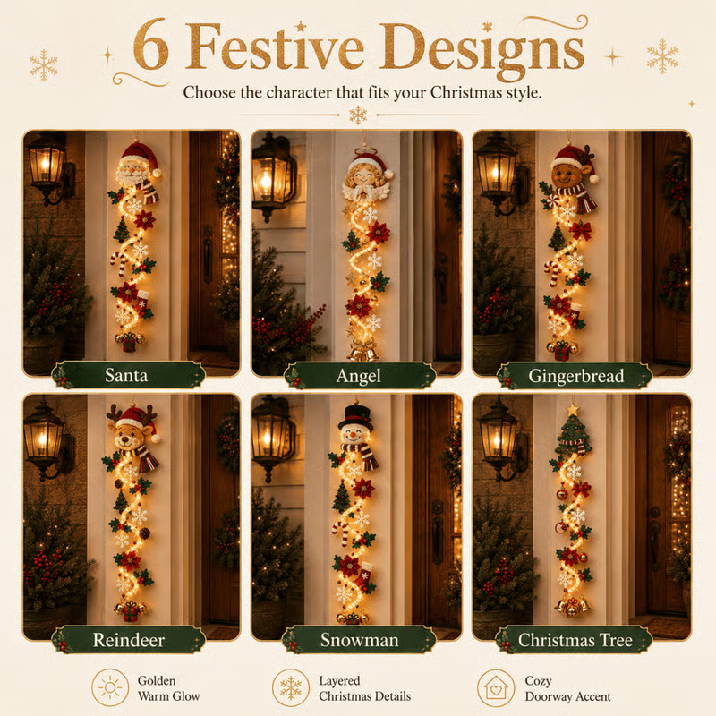 Six festive designs to choose from, with golden warm glow