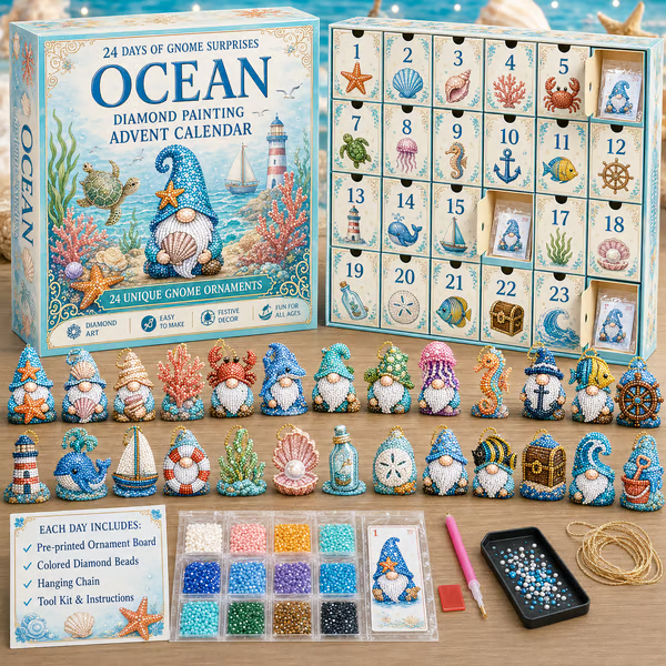 Gnome Surprises Diamond Painting Advent Calendar - Ocean