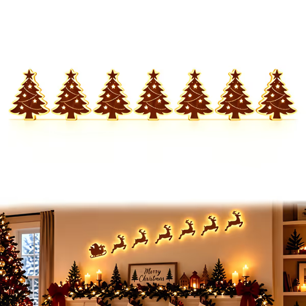 Christmas tree lighted wall decoration