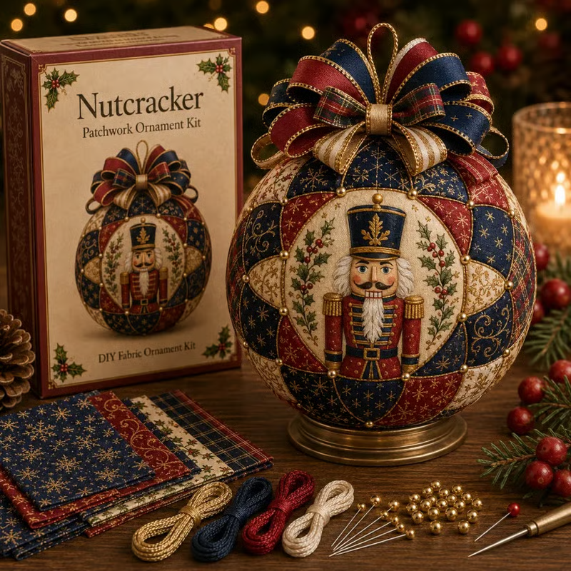 Christmas Patchwork Ornament DIY Kit - Nutcracker