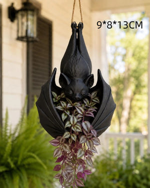 Hanging bat planter dimensions, 9 by 8 by 13 centimetres