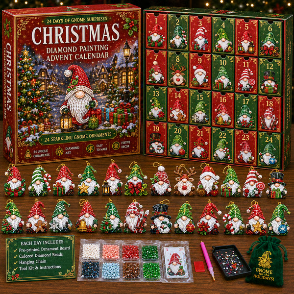 Gnome Surprises Diamond Painting Advent Calendar - Christmas