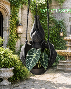 Lightweight hanging bat planter shown in hand