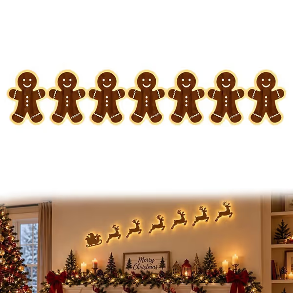 Gingerbread man lighted Christmas wall decoration