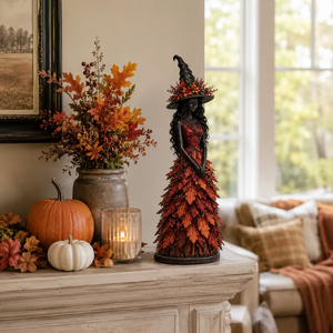 Enchanted Autumn Witch Figurine - detail view