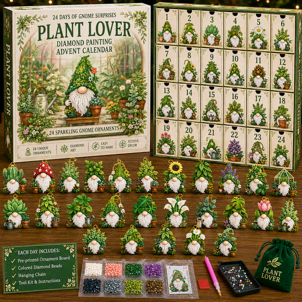 Gnome Surprises Diamond Painting Advent Calendar - Plant