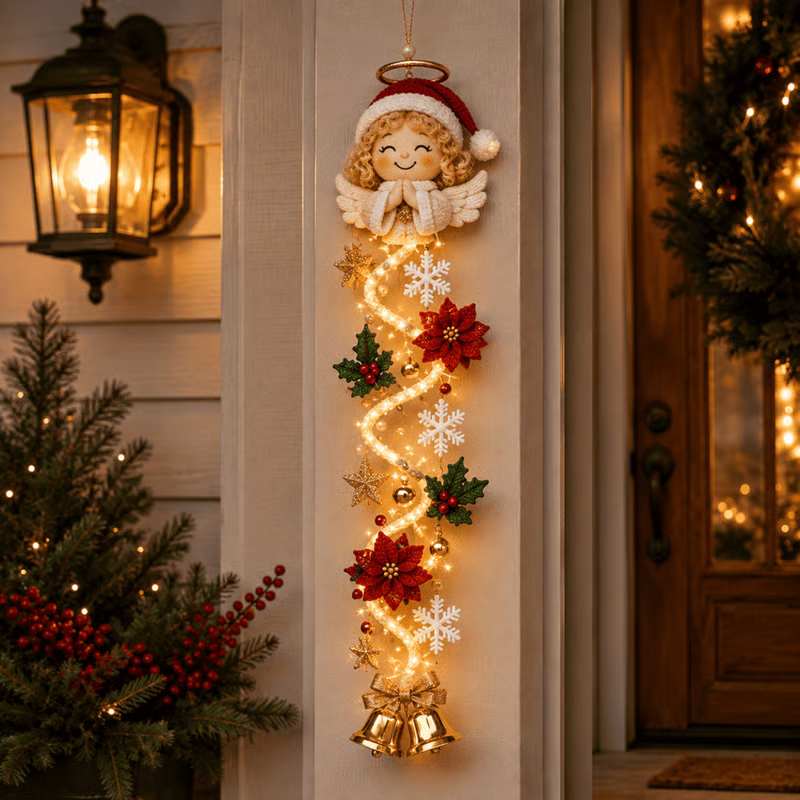 Christmas angel glowing door hanger