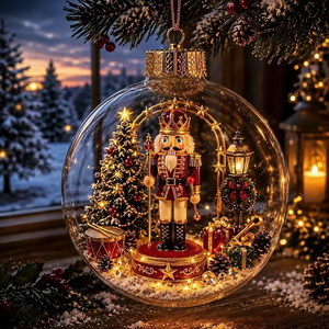 Glowing Christmas Diorama Ornament - Nutcracker