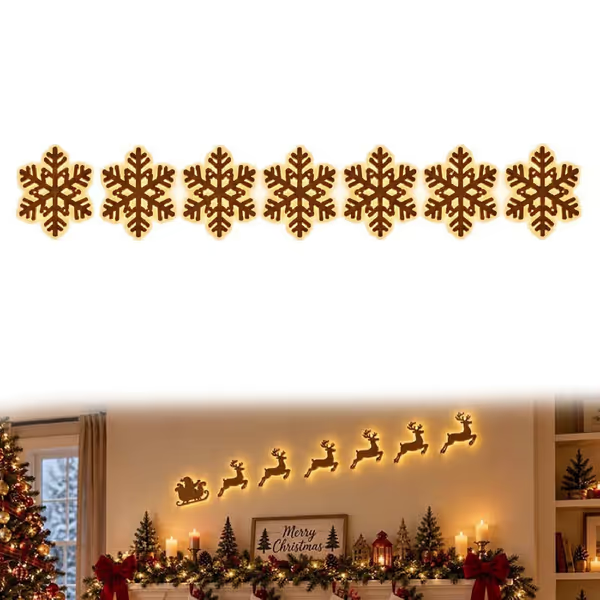 Snowflake lighted Christmas wall decoration