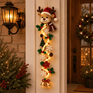 Reindeer glowing Christmas door hanger